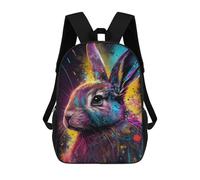 sinyumoney Mochila Escolar Impresa En 3D Colorful Cute Rabbit Mochila Infantil Mochila Escolar Linda Mochila Impermeable De Moda Informal Para Niños 17inch