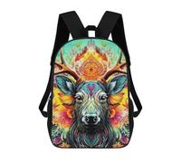 sinyumoney Mochila Escolar Impresa En 3D Colorful Deer Portrait-9 Mochila Infantil Mochila Escolar Linda Mochila Impermeable De Moda Informal Para Niños 17inch