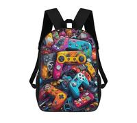 sinyumoney Mochila Escolar Impresa En 3D Colorful Gaming Controllers -7 Mochila Infantil Mochila Escolar Linda Mochila Impermeable De Moda Informal Para Niños 17inch