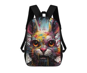 sinyumoney Mochila Escolar Impresa En 3D Colorful Rabbit Painting Mochila Infantil Mochila Escolar Linda Mochila Impermeable De Moda Informal Para Niños 17inch