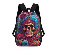 sinyumoney Mochila Escolar Impresa En 3D Colorful Skull Fantasy Art Mochila Infantil Mochila Escolar Linda Mochila Impermeable De Moda Informal Para Niños 17inch