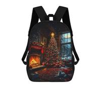 sinyumoney Mochila Escolar Impresa En 3D Cozy Christmas Cabin Mochila Infantil Mochila Escolar Linda Mochila Impermeable De Moda Informal Para Niños 17inch