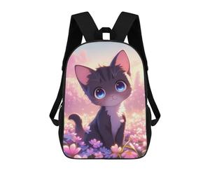 sinyumoney Mochila Escolar Impresa En 3D Cute Anime Kitten in Meadow Mochila Infantil Mochila Escolar Linda Mochila Impermeable De Moda Informal Para Niños 17inch