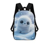 sinyumoney Mochila Escolar Impresa En 3D Cute Baby Seal in Snow Mochila Infantil Mochila Escolar Linda Mochila Impermeable De Moda Informal Para Niños 17inch