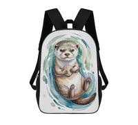 sinyumoney Mochila Escolar Impresa En 3D Cute Otter Watercolor Mochila Infantil Mochila Escolar Linda Mochila Impermeable De Moda Informal Para Niños 17inch