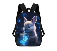 sinyumoney Mochila Escolar Impresa En 3D Cute Rabbit Luminous Glow Mochila Infantil Mochila Escolar Linda Mochila Impermeable De Moda Informal Para Niños 17inch