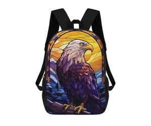 sinyumoney Mochila Escolar Impresa En 3D Eagle Stained Glass Mochila Infantil Mochila Escolar Linda Mochila Impermeable De Moda Informal Para Niños 17inch