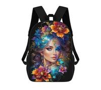 sinyumoney Mochila Escolar Impresa En 3D Enchanted Floral Portrait Mochila Infantil Mochila Escolar Linda Mochila Impermeable De Moda Informal Para Niños 17inch