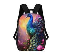 sinyumoney Mochila Escolar Impresa En 3D Enchanted Peacock Garden Mochila Infantil Mochila Escolar Linda Mochila Impermeable De Moda Informal Para Niños 17inch