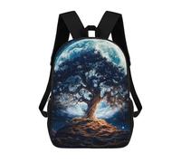 sinyumoney Mochila Escolar Impresa En 3D Enchanted Tree Under A Giant Moon Mochila Infantil Mochila Escolar Linda Mochila Impermeable De Moda Informal Para Niños 17inch