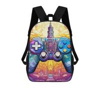 sinyumoney Mochila Escolar Impresa En 3D Fantasy Castle Gamepad Artwork Mochila Infantil Mochila Escolar Linda Mochila Impermeable De Moda Informal Para Niños 17inch