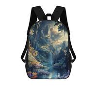 sinyumoney Mochila Escolar Impresa En 3D Fantasy Dream Waterfall Mochila Infantil Mochila Escolar Linda Mochila Impermeable De Moda Informal Para Niños 17inch
