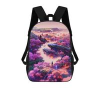 sinyumoney Mochila Escolar Impresa En 3D Fantasy Floral Landscape Mochila Infantil Mochila Escolar Linda Mochila Impermeable De Moda Informal Para Niños 17inch