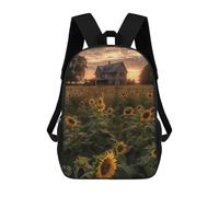 sinyumoney Mochila Escolar Impresa En 3D Field of Sunflowers Mochila Infantil Mochila Escolar Linda Mochila Impermeable De Moda Informal Para Niños 17inch
