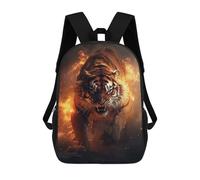 sinyumoney Mochila Escolar Impresa En 3D Fiery Tiger Fire Flames Mochila Infantil Mochila Escolar Linda Mochila Impermeable De Moda Informal Para Niños 17inch