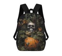 sinyumoney Mochila Escolar Impresa En 3D Floral Skeleton Pumpkin Mochila Infantil Mochila Escolar Linda Mochila Impermeable De Moda Informal Para Niños 17inch