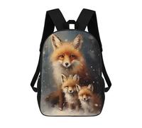sinyumoney Mochila Escolar Impresa En 3D Fox Family Xmas Mochila Infantil Mochila Escolar Linda Mochila Impermeable De Moda Informal Para Niños 17inch