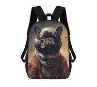 sinyumoney Mochila Escolar Impresa En 3D French Bulldog Mars Mochila Infantil Mochila Escolar Linda Mochila Impermeable De Moda Informal Para Niños 17inch