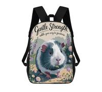 sinyumoney Mochila Escolar Impresa En 3D Gentle Strength Guinea Pig Art Mochila Infantil Mochila Escolar Linda Mochila Impermeable De Moda Informal Para Niños 17inch