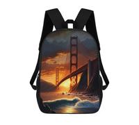sinyumoney Mochila Escolar Impresa En 3D Golden Gate Bridge Mochila Infantil Mochila Escolar Linda Mochila Impermeable De Moda Informal Para Niños 17inch