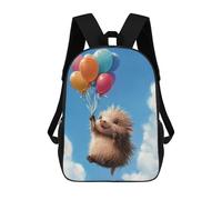 sinyumoney Mochila Escolar Impresa En 3D Hedgehog Balloon Flight Mochila Infantil Mochila Escolar Linda Mochila Impermeable De Moda Informal Para Niños 17inch