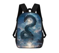sinyumoney Mochila Escolar Impresa En 3D Japanese Dragon Moon Light Mochila Infantil Mochila Escolar Linda Mochila Impermeable De Moda Informal Para Niños 17inch