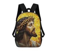 sinyumoney Mochila Escolar Impresa En 3D Jesus Christ Mosaic Mochila Infantil Mochila Escolar Linda Mochila Impermeable De Moda Informal Para Niños 17inch