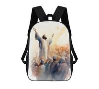 sinyumoney Mochila Escolar Impresa En 3D Jesus Preaching to A Crowd Mochila Infantil Mochila Escolar Linda Mochila Impermeable De Moda Informal Para Niños 17inch