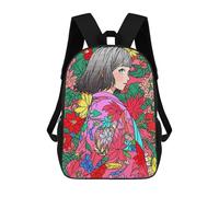 sinyumoney Mochila Escolar Impresa En 3D Kawaii Kimono Girl Anime Mochila Infantil Mochila Escolar Linda Mochila Impermeable De Moda Informal Para Niños 17inch