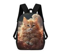 sinyumoney Mochila Escolar Impresa En 3D Kitten On Fluffy Clouds Mochila Infantil Mochila Escolar Linda Mochila Impermeable De Moda Informal Para Niños 17inch