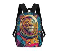 sinyumoney Mochila Escolar Impresa En 3D Lion Astronaut Space Mochila Infantil Mochila Escolar Linda Mochila Impermeable De Moda Informal Para Niños 17inch