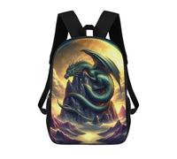 sinyumoney Mochila Escolar Impresa En 3D Mystical Emerald Dragon Mochila Infantil Mochila Escolar Linda Mochila Impermeable De Moda Informal Para Niños 17inch