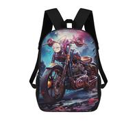 sinyumoney Mochila Escolar Impresa En 3D Neon Motorcycle Dreamscape Mochila Infantil Mochila Escolar Linda Mochila Impermeable De Moda Informal Para Niños 17inch