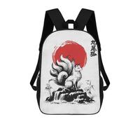 sinyumoney Mochila Escolar Impresa En 3D Nine Tailed Fox Mochila Infantil Mochila Escolar Linda Mochila Impermeable De Moda Informal Para Niños 17inch