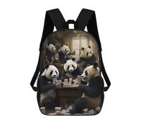 sinyumoney Mochila Escolar Impresa En 3D Pandas Playing Cards in Vintage Room Mochila Infantil Mochila Escolar Linda Mochila Impermeable De Moda Informal Para Niños 17inch