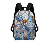 Sinyumoney - Mochila escolar impresa en 3D para niños y niñas, estilo casual y moderno, ideal para la escuela o los viajes., Flor de cristal esmaltada, 17"