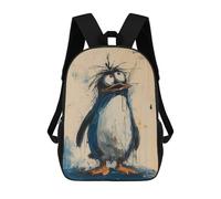 Sinyumoney - Mochila escolar impresa en 3D para niños y niñas, estilo casual y moderno, ideal para la escuela o los viajes., Pingüino perdido, 17"