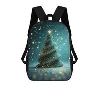 Sinyumoney - Mochila escolar impresa en 3D para niños y niñas, estilo casual y moderno, ideal para la escuela o los viajes., Sparkling Christmas Tree, 17"