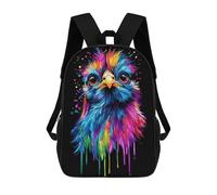 Sinyumoney - Mochila escolar impresa en 3D para niños y niñas, estilo casual y moderno, ideal para la escuela o los viajes., Pop Art Rainbow Silkie Chi, 17"