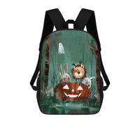 sinyumoney Mochila Escolar Impresa En 3D Pumpkin Parade - Whimsical Halloween Critters Mochila Infantil Mochila Escolar Linda Mochila Impermeable De Moda Informal Para Niños 17inch
