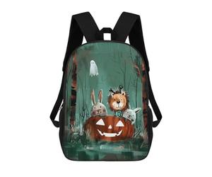sinyumoney Mochila Escolar Impresa En 3D Pumpkin Parade - Whimsical Halloween Critters Mochila Infantil Mochila Escolar Linda Mochila Impermeable De Moda Informal Para Niños 17inch