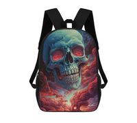 sinyumoney Mochila Escolar Impresa En 3D Skull in Fiery Clouds Mochila Infantil Mochila Escolar Linda Mochila Impermeable De Moda Informal Para Niños 17inch