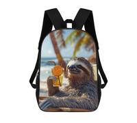 sinyumoney Mochila Escolar Impresa En 3D Sloth Chillin with A Drink Mochila Infantil Mochila Escolar Linda Mochila Impermeable De Moda Informal Para Niños 17inch