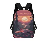 sinyumoney Mochila Escolar Impresa En 3D Sunset Drive Mochila Infantil Mochila Escolar Linda Mochila Impermeable De Moda Informal Para Niños 17inch