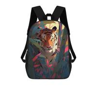 sinyumoney Mochila Escolar Impresa En 3D Tiger in Tropical Jungle Mochila Infantil Mochila Escolar Linda Mochila Impermeable De Moda Informal Para Niños 17inch