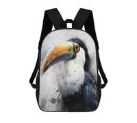 sinyumoney Mochila Escolar Impresa En 3D Toucan Beauty Watercolor Mochila Infantil Mochila Escolar Linda Mochila Impermeable De Moda Informal Para Niños 17inch