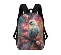 sinyumoney Mochila Escolar Impresa En 3D White Bird And Roses Mochila Infantil Mochila Escolar Linda Mochila Impermeable De Moda Informal Para Niños 17inch