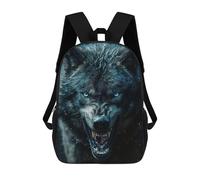 sinyumoney Mochila Escolar Impresa En 3D Wild Black Wolf Mochila Infantil Mochila Escolar Linda Mochila Impermeable De Moda Informal Para Niños 17inch