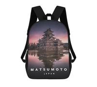 Sinyumoney Mochila Escolar Impreso 3D Para Niños Alhambra Garden Watercolor, Gran Capacidad, Ideal Para Viajes, Moda Y Casual, Frozen Matsumoto Castle, 17"