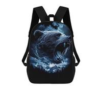 Sinyumoney Mochila Escolar Impreso 3D Para Niños CoolCatNumeroDos Bolsas De Libro, Bolsas De Viaje Escolar De Gran Capacidad Para Niños/Estudiantes/Adultos, Grizzly Bear Roar, 17"